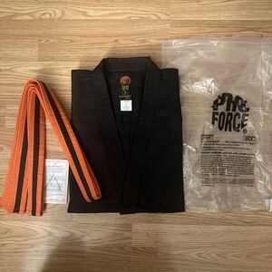 Gladiator ProForce Black Judo Uniform With Orange Belt Size 4 Gracie Merchandise